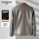 SHANSHAN Shanshan leather jacket men's 2026 spring new business casual young and middle-aged all-match lapel leather jacket short coat khaki XL