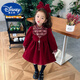 Disney (Disney) Girls Dress Autumn and Winter 2025 New Children's New Year's Eve Clothes Winter New Year Baby Sequined Red Skirt Picture Color 90 cm
