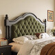 South classical furniture American light luxury retro black 2-meter solid wood bed French mid-century style green soft bag storage master bedroom princess bed single bed 1.5*2 meters
