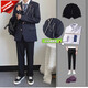 Dk boys' uniform suit suit original genuine British style autumn and winter youth college style dark blue suit suit dark blue suit + trousers + tie + chest chain L