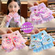 Children's gloves autumn and winter warm and cute children's cartoon Kuromi girls half-finger flip baby five-finger writing ST004-Pink Melody 3-14 years old