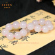 Layun Feiyin natural authentic Hetian jade lotus root bracelets ladies round bead bracelets pink bracelets Xinjiang jade bracelets lotus root powder bracelets