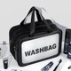Business trip amenity bag for men and women, wet and dry separation, double layer waterproof, makeup, swimming, portable, large capacity, portable storage, classic black large size (30*15*20)cm, upgraded and thickened version