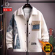 Kuraishi Kazuki trendy fashion jacket men's autumn and winter shirt new light luxury casual versatile Korean style high-end plus velvet white plus velvet 2XL