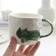 Erstes Konzept Kleine frisch handbemalte Kätzchen Keramik Becher Haus Nachmittag Tee Tee Wasser Tasse Büro Milch Kaffeetasse grüne Kätzchen Teller 15906 klein