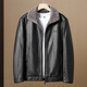 Fat Donglai same style men's clothing sheep wool stuffed custom leather plus velvet thickened warm leather jacket winter new product black D5BHT-KD4Y176A S 165 95-110Jin Jin equals 0.5 kg fit