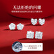 Lao Fengxiang Zhou Earrings Women's Foot Silver One Week Rose Set Gift Box Ear Jewelry Birthday Anniversary Gift for Girlfriend and Wife Zhou Earrings Sweet Lover Style*7 Pairs 1