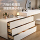 Dipu cream style one-piece dressing table bedroom small apartment storage cabinet light luxury Internet celebrity makeup table T12 bay window table 1m dressing table + 1.2m cupboard + acrylic makeup stool + mirror
