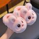Children's cotton slippers for boys and girls in winter, indoor home non-slip warm heel plush children's baby cotton shoes, upgraded version pink (heel included) 12 26/27 size (shoe inner length 16CM, suitable for feet 15