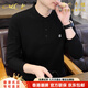 CKEY light luxury high-end stand-up collar long-sleeved t-shirt for men 2025 new trendy casual bottoming shirt thin Henry collar top for men t black brand straight hair L 110-120Jin Jin is equal to 0.5 kg