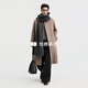 Earl Zall Contrast Color Wool Coat Men's Rabbit Fur Mulberry Silk Blended 2025 Autumn and Winter New Stand Collar Jacket Men P541594 Mocha L (175)