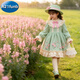 A 21 FUNB Girls 2026 Autumn and Winter New Lolita Sweet Dress Palace Style Western Style Princess Dress Birthday Puffy Dress A79 Green Western Style Sweet Dress 120 cm