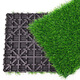 Qingya artificial lawn new suspended splicable artificial plastic floor fake turf terrace balcony outdoor bedding decoration plastic wood striped floor-mahogany color