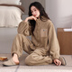 LangSha Couple Pajamas Autumn and Winter Flannel Plus Velvet Warm Wearable Anti-static High-end Men's and Women's Home Clothing Set 1507 Female L