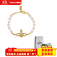 Vivienne Westwood Logo Design Gold-plated Bracelet Unisex Couple Style Gold Gold F Basic Packaging - Dust Bag + Packing Box