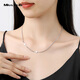 Miss JuJu new pt950 platinum necklace for women platinum bead star side chain AB chain design weight 10.5-10.7g length 42+3cm thick about 2.4mm