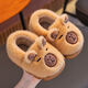 HG children's cotton slippers 6-12 years old with heel included for autumn and winter for boys and girls, warm plus velvet and thickened baby cotton shoes with full heel included, size 26/27 (shoe inner length 16CM)