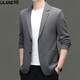 Lilan 2025 Spring New Men's Knitted Stretch Youth Casual Suit Korean Style Slim Fashion Business Men's Gray Gray XL