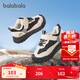 Balabala children's shoes, children's toddler shoes, boys and girls, baby shoes with velvet, 2025 new autumn and winter shoes, non-slip functional shoes, trendy mountain black, light and non-slip, not tired after long walks 27 (foot length 16.3-16.7/inner length 17.7)