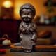 Lying Shadow (Youzai Xianweng) Tea Pet Chinese Desktop Tea Pet Lucky Crafts Decoration Laughing Buddha Maitreya Buddha Statue Youzai Xianweng (Painted Color) Length 10CM