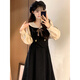 Xiang Ge's 18-year-old adult ceremony dress for girls, light luxury, high-end autumn and winter 18-year-old girl, high school student graduation holiday two-piece skirt, black M