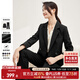 Shandubila Professional Commuting Suit Women's Spring and Autumn Formal Suit Jacket Pants Interview Two-piece Set Black M