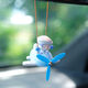 Yusenyi Bubble Mart small airplane car trailer rearview mirror pendant 2025 car interior decoration pendant small sweet bean pink baby purple airplane pendant