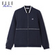 ELLE ACTIVE Casual Sports Jacket Women's Autumn Fashion Simple Baseball Collar Windproof Jacket Versatile Jacket Navy Blue M