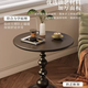 Yusenyi American Retro Living Room Side Table Sofa Side Cabinet Light Luxury Small Coffee Table Creative Bedside Table Small Apartment Corner Table Small Round Table Matte Black (Diameter 40 Height 40) Low Table