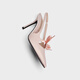 CHARLES&KEITH缎面蝴蝶结尖头高跟凉鞋女生日礼物CK1-60361556 Light Pink浅粉色 35