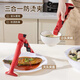 Fat Donglai's same style bowl and plate clamp, anti-slip and anti-scalding three-in-one anti-scalding bowl clamp, anti-slip kitchen clamp, true red + milky white, 1 each 丨Three-in-one
