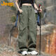 Jeep (JEEP) casual pants for men and women, autumn and winter loose work pants, three-in-one Teflon men's pants, starry night gray-single pants XL