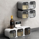 Chuangjingxin selects German quality seasoning box multi-compartment seasoning box kitchen home wall-mounted drawer-type seasoning jar seasoning bottle storage gray seamless wall-mounted six-can package with label + spoon