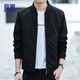 ROMON jacket men's autumn business executive casual baseball uniform for young and middle-aged windproof tops jacket men 8742 black XL