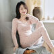 Urban Beauty Lycra Cotton Autumn Clothes and Autumn Pants Women's Bottoming Pure Cotton Suit Thin Thermal Underwear Cotton Sweater Autumn and Winter Shirts and Underwear YNE-301 Pink M (80-100Jin Jin equals 0.5kg)