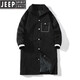 JEEP SPIRIT windbreaker jacket men's mid-length spring and autumn work coat 2025 new long style high-end casual large size men's trendy off-white plus velvet 2XL