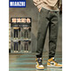 Cotton Autumn Casual Pants Men's 2024 New Fashion Brand Loose Feet Thickened Sports Working Pants Men's Spring and Autumn Style 689 Black Fleece M 90-110Jin[Jin equals 0.5 kg]