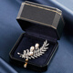 Zhou Dajin CHOW TAI KING genuine platinum feather bead brooch for women, light luxury and majestic corsage, exquisite pin, Valentine's Day birthday gift for girlfriend, platinum feather bead brooch, next day delivery by air