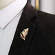 This gentleman's men's brooch, retro business suit brooch, men's personalized high-end gentleman's suit corsage gift for friends, retro leaf brooch, old silver