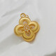 18K gold diamond pendant, brushed clover, 18K gold woven four-leaf clover pendant, birthday gift for girls, yellow K chain