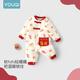 Youqi baby clothes for men and women, autumn and winter warm jumpsuits for infants and toddlers, 100-day New Year's greetings, festive one-year-old dresses and clothes