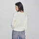 Lee shopping mall's same style comfortable version cable metal brand women's sweater milky white L