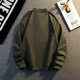 Kuraishi Kazuki autumn and winter American retro military green sweatshirt men's velvet thickened Henry collar long-sleeved bottoming shirt loose jacket military green M
