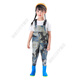 The little cleaner chooses water fork pants for children, water suits for playing in the sea, waterproof waders, jumpsuits for kindergarten, children's beach rain boots for men and women, children's dinosaur overalls with pockets, size 34 (shoe inner length 21c)