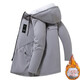 Thick velvet jacket for men in autumn and winter new medium-length windbreaker hooded warm casual versatile cotton jacket gray autumn and winter cold protection thick XL recommended 120Jin Jin equals 0.5kg -135Jin Jin equals 0.5kg