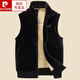 Pierre Cardin gold velvet winter vest plus velvet thickened warm lamb velvet waistcoat stand-up collar vest top jacket for men gray vest plus velvet XL recommended 120-140 Jin Jin is equal to 0.5 kg