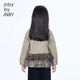 Jnby by JNBY The same style as the show, new Jiangnan Buyi children's long-sleeved shirt A-type loose 25 autumn girls 1P9212840 964/khaki coffee strip/grid 100 cm
