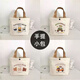 Fuyan's new handbag, canvas handbag, versatile work canvas bag, portable student lunch box, simple lunch box, ready-made Angry Bear 1 pack, thickened version