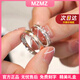 MZMZ platinum couple ring pt950 platinum pair ring set with diamonds fashionable Valentine's Day birthday gift for girlfriend jewelry light luxury model - local warehouse next day delivery - living couple ring