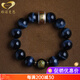 GONMCEAN South African Blue Tiger Eye Stone Bracelet Men's Twelve Zodiac Amulets Buddha Beads Bracelet Jewelry Zodiac Year Double Pixiu Style 14mm Beads